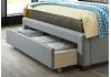 5ft King Size Grey Fabric, Shelley Curved Back,3 Drawer Storage Bed Frame 5